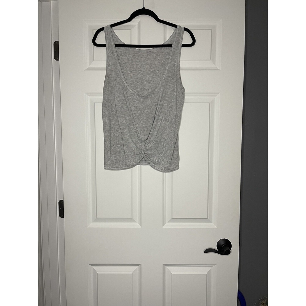 Zyia active Ash Swirl twist back Athletic tank Top medium gray - Picture 2 of 2